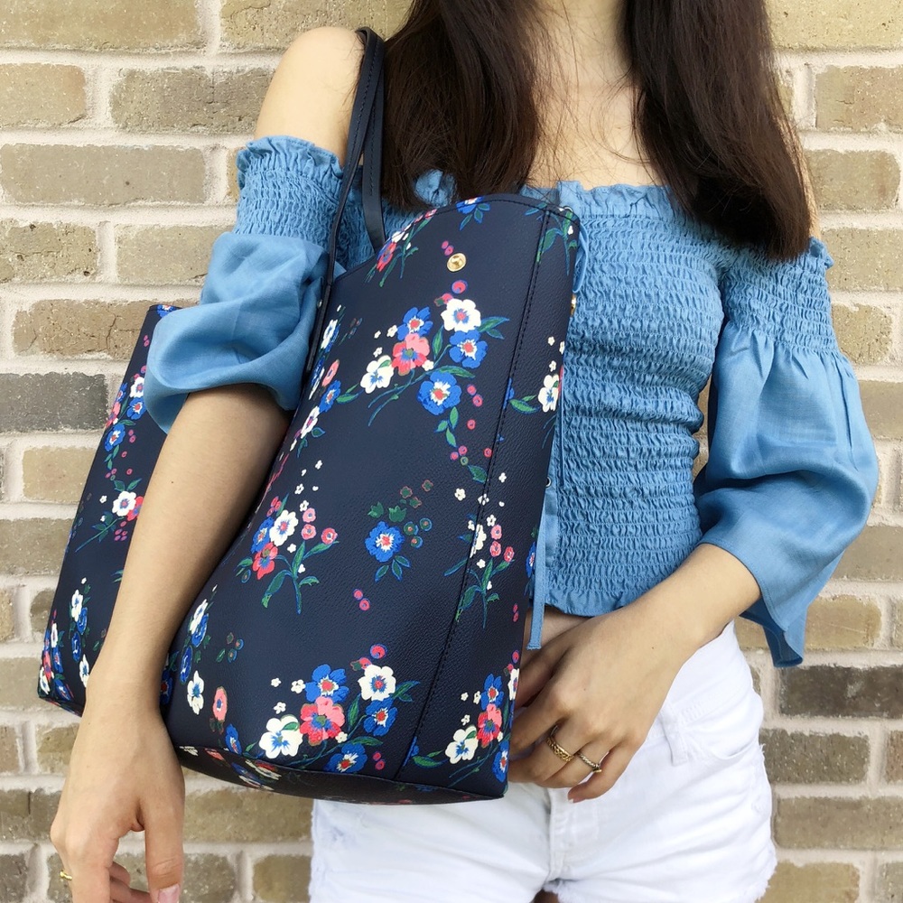 Gaby’sBags👜💕-NWT Tory Burch Large tote floral - Picture 4 of 8